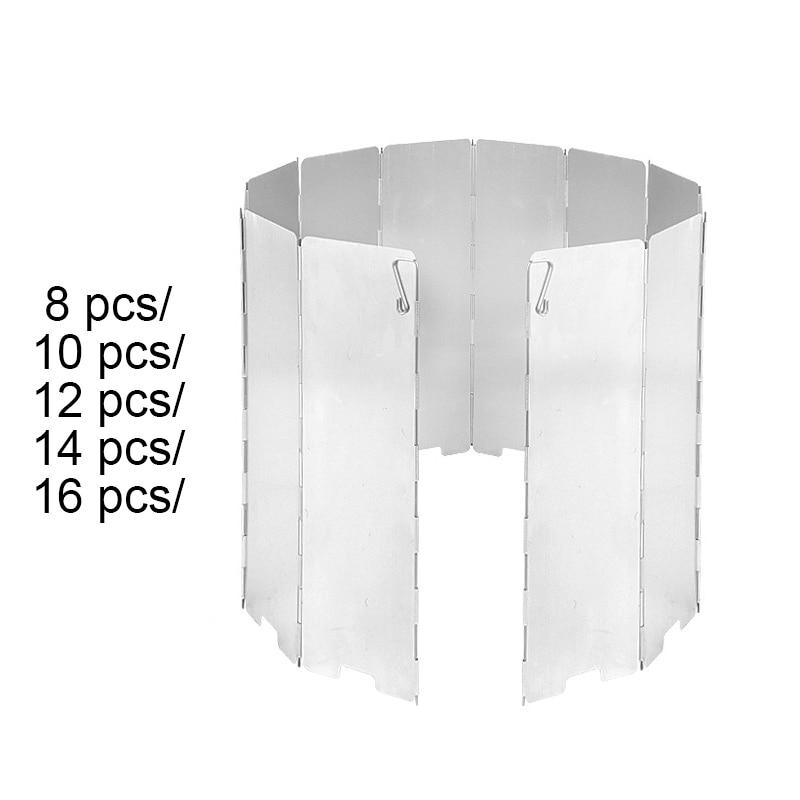 8/10/12/14/16 пластин газовая плита ветрозащитный экран для кемпинга, пикника, приготовления пищи, ветрозащитный экран, ветрозащитный экран из алюминиевого сплава
