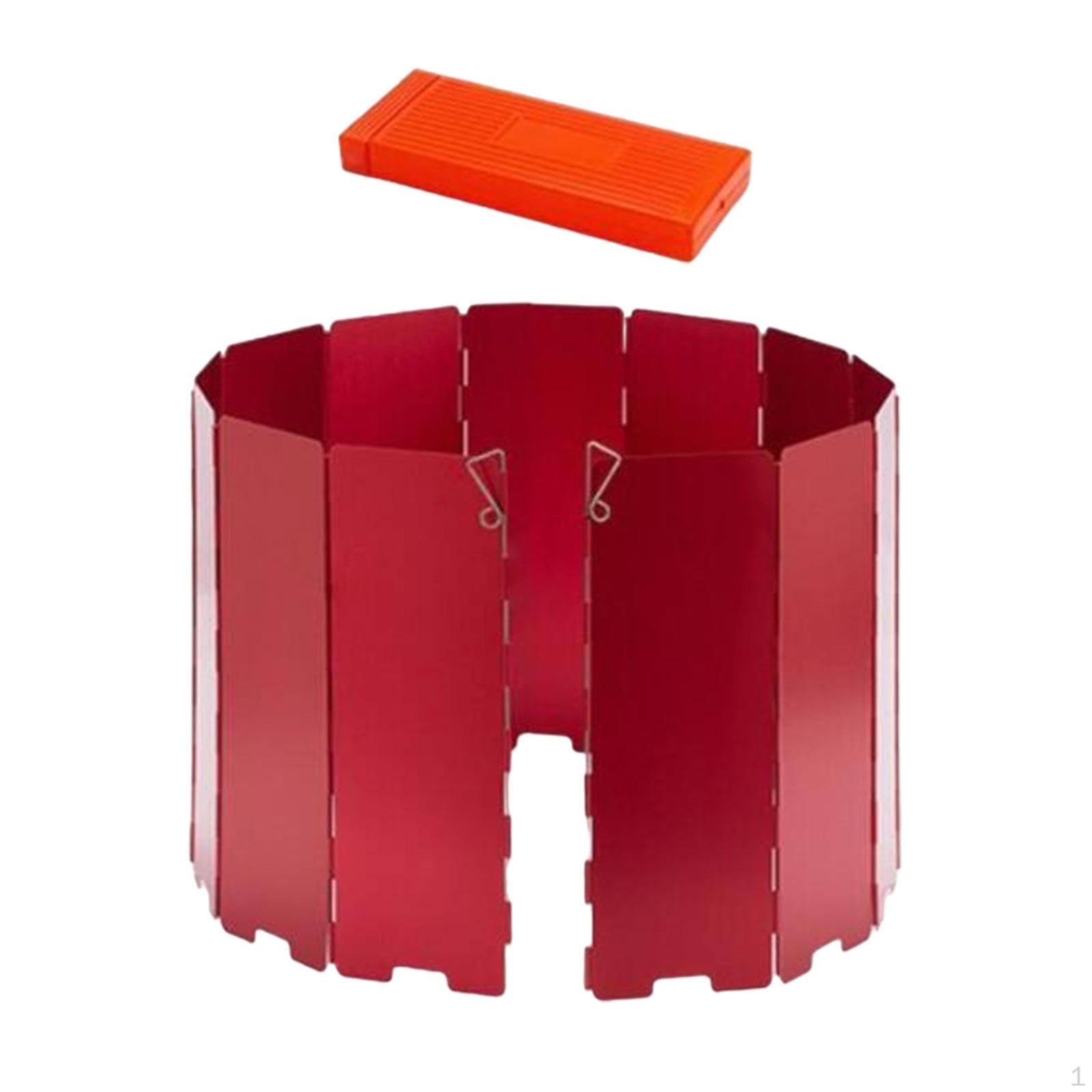 Ветрозащитный экран для походной плиты, складной компактный ветрозащитный экран с сумкой для переноски, ветрозащитный козырек Red