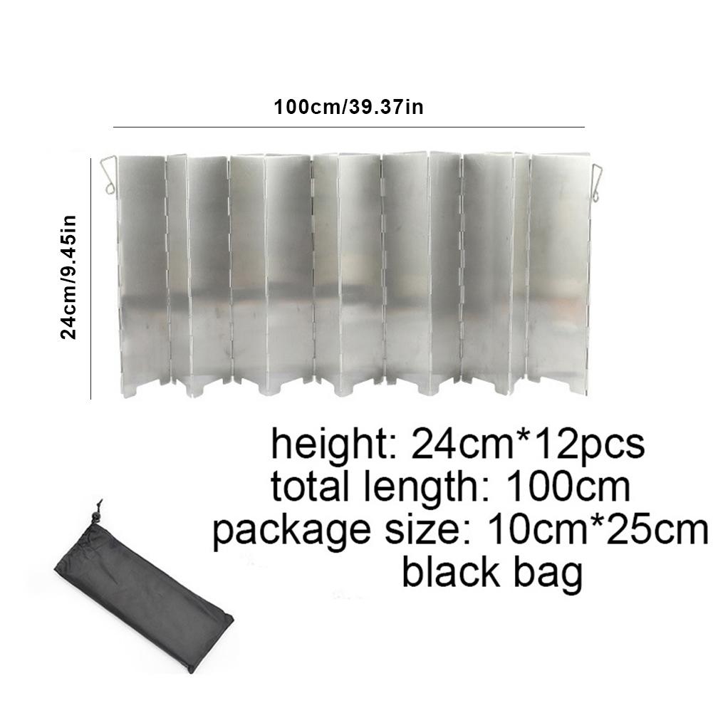 Ветрозащитный экран для походной плиты 12/14/16 пластин Складной уличный ветрозащитный экран для газовой плиты Теплозащитный экран Пикник Горелка для приготовления пищи Ветрозащитный экран