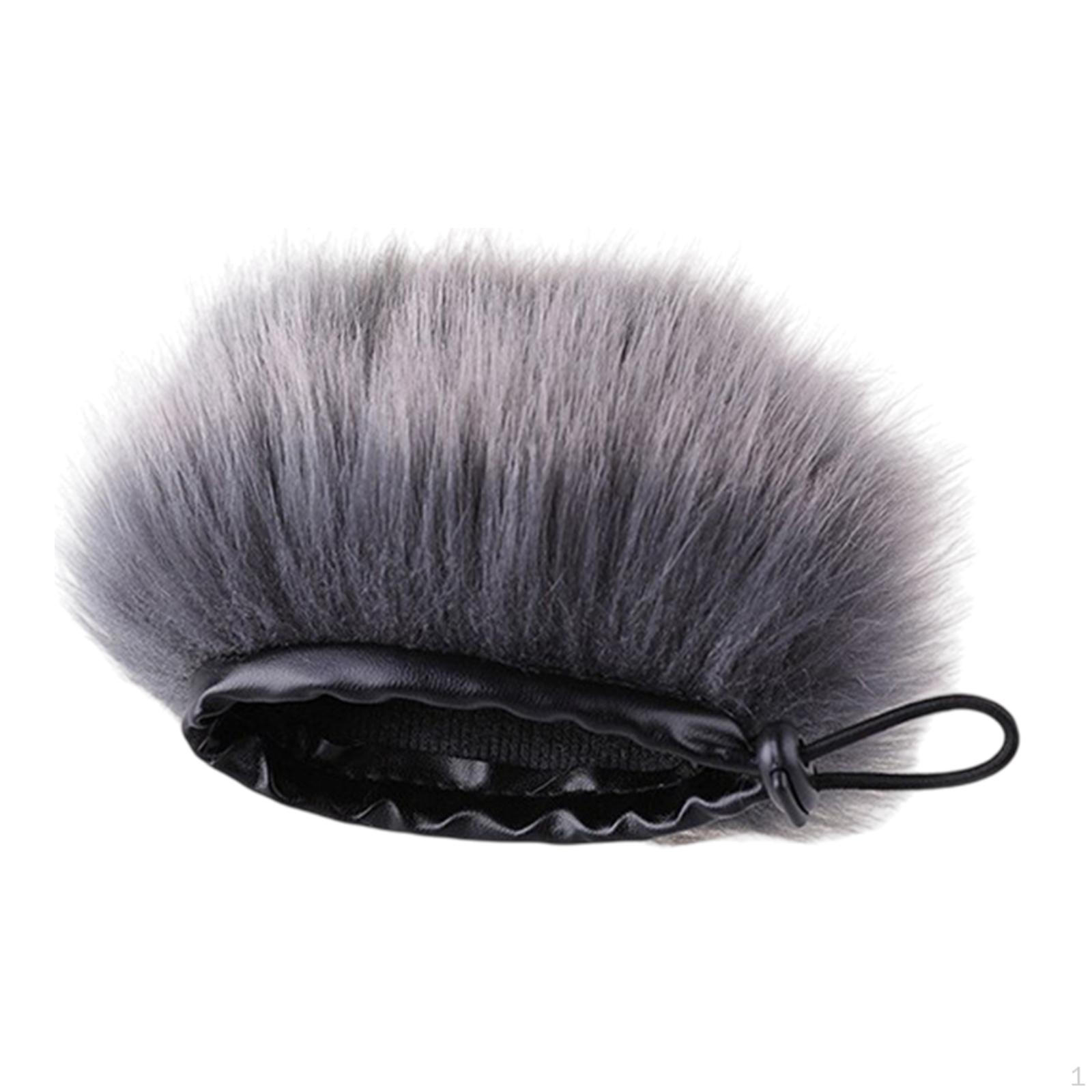 Ветрозащитный чехол для микрофона, ветрозащитный чехол с завязкой 5,5 см, меховой ветрозащитный экран